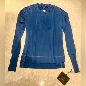 DYI Barely There Crossover Long Sleeve Top, Navy Blue,S, NWT